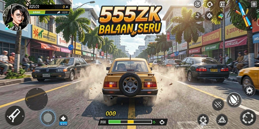 Tampilan gameplay seru dari balapan di 555ZK.