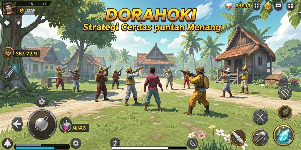 Tampilan gameplay DORAHOKI yang menegangkan dan penuh strategi.