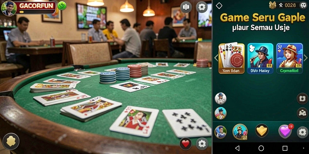 Screenshot GACORFUN menunjukkan pemain yang sedang asyik bermain Gaple.