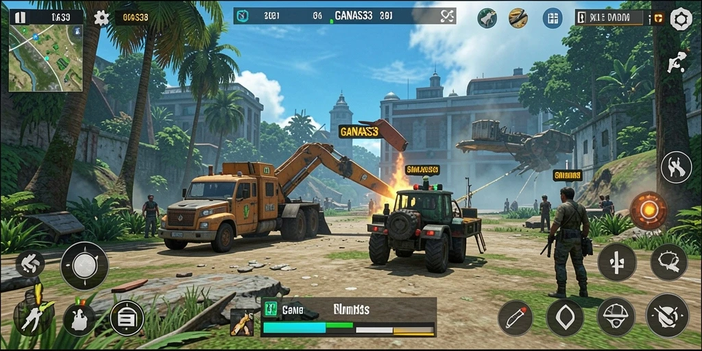 Tampilan gameplay seru dari GANAS33 dalam dunia simulation.