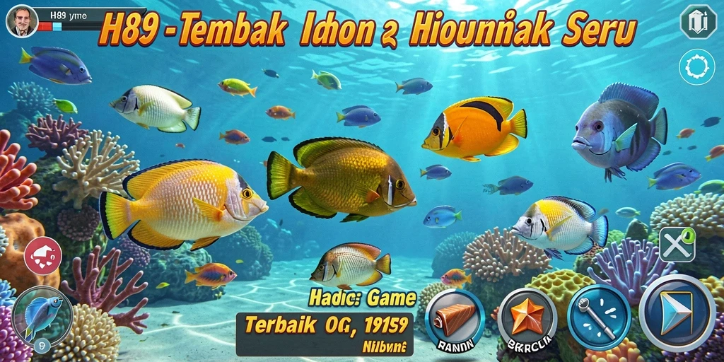 Tampilan gameplay seru dari H89 dengan berbagai ikan berwarna-warni.