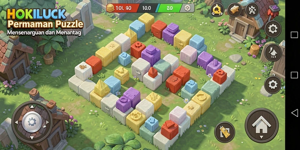 Screenshot HOKILUCK menampilkan pemain menyelesaikan puzzle yang menarik.