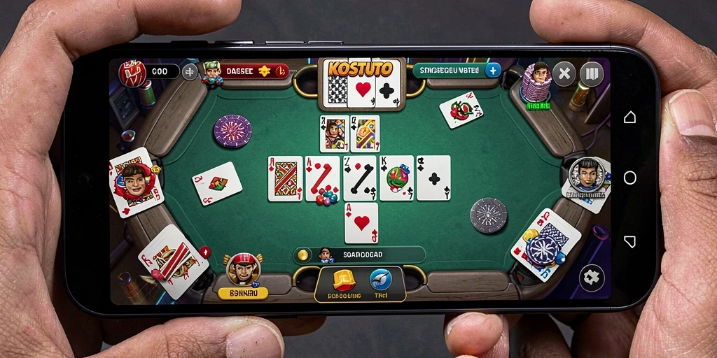 Screenshot KOSTOTO menampilkan gameplay Domino yang seru dan interaktif.