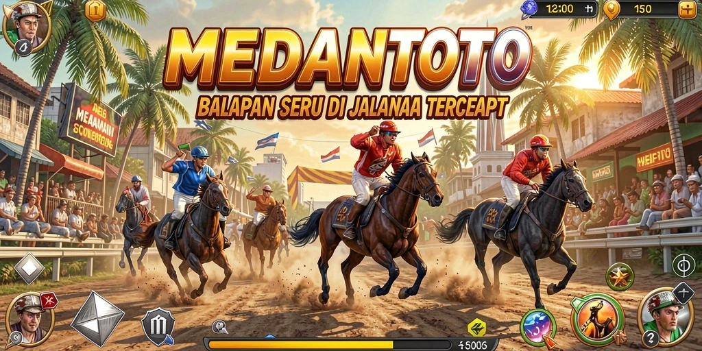 Screenshot gameplay MEDANTOTO menunjukkan balapan yang seru dan penuh aksi.