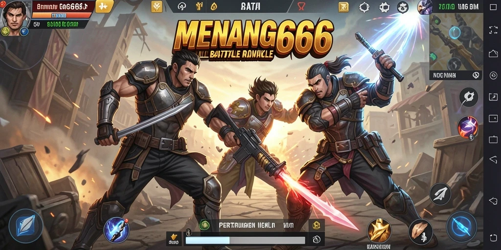 Tampilan aksi menegangkan dalam game Battle Royale MENANG666.