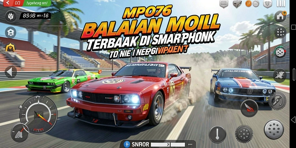 Tangkapan layar utama MPO76 menampilkan akselerasi balapan yang mendebarkan.