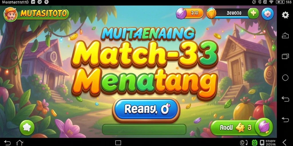 Tampilan gameplay seru di MUTASITOTO dengan puzzle Match-3.