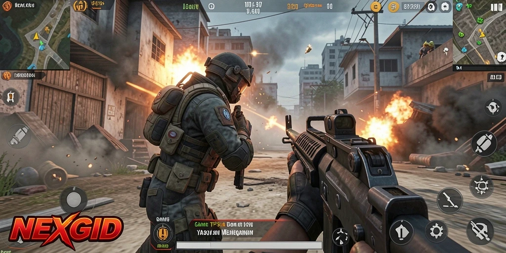 Gameplay NEXGID yang intens dan mendebarkan di tengah pertempuran.