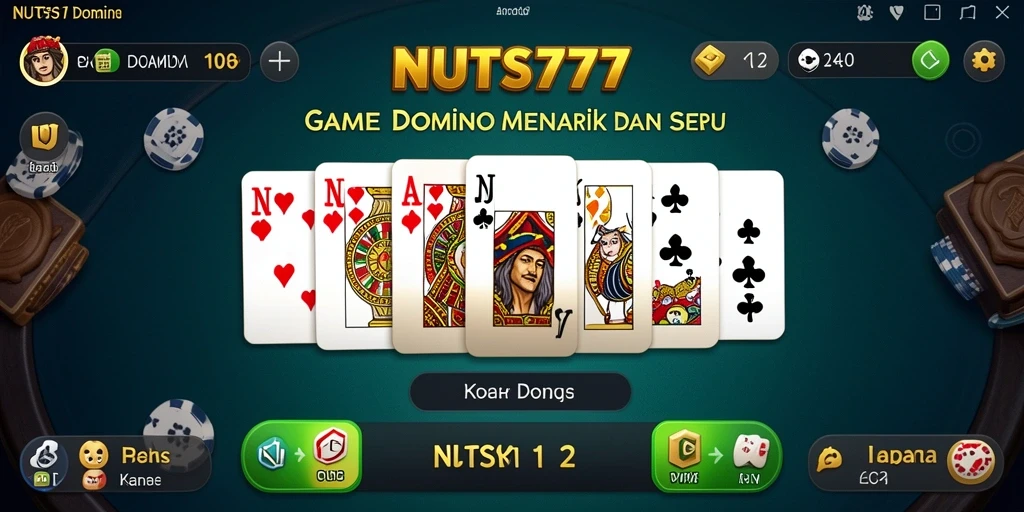 Screenshot gameplay NUTS777 menampilkan aksi seru permainan Domino.