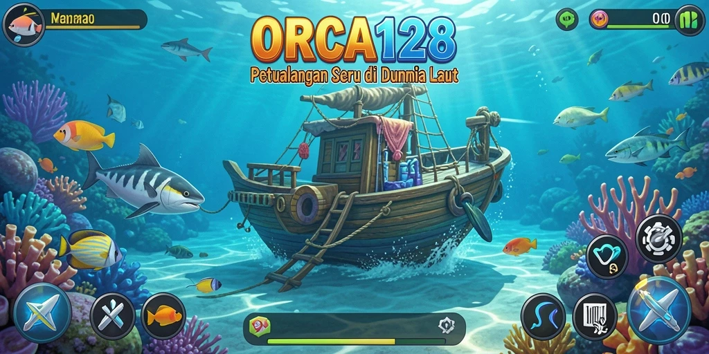 Gameplay seru ORCA128 di dunia bawah laut yang menakjubkan.