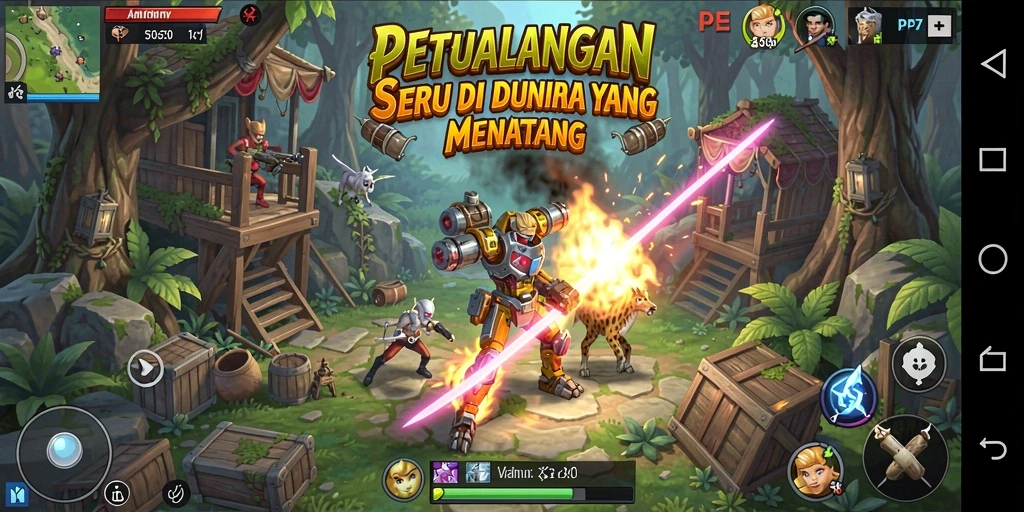 Gameplay PP7 yang menantang dan seru dalam dunia petualangan.