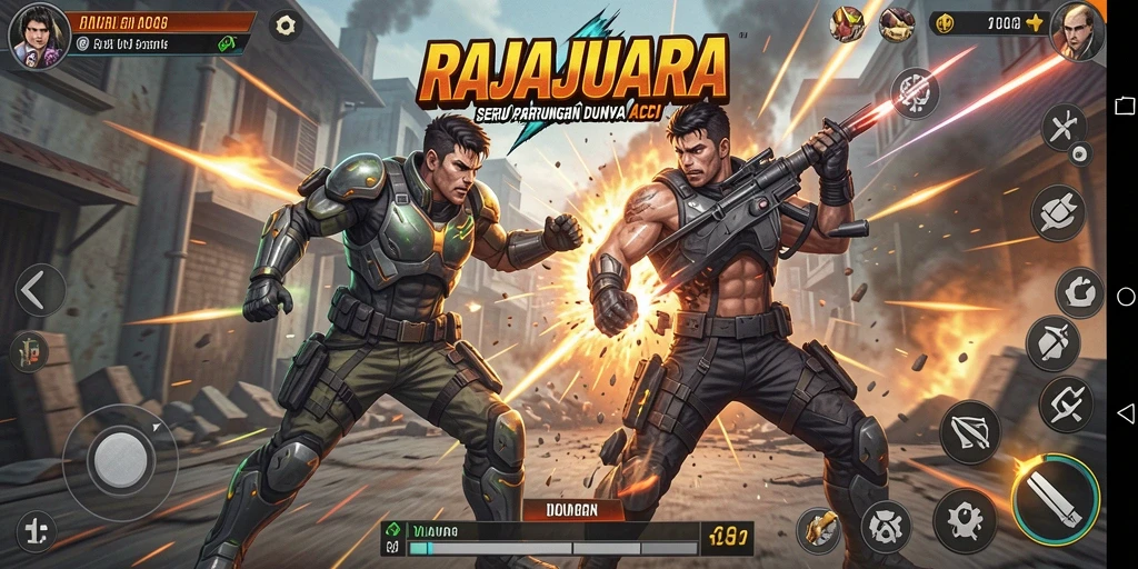 Screenshot menunjukkan aksi mendebarkan dalam RAJAJUARA.