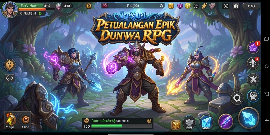Tangkapan layar utama RPVIP1 menampilkan aksi gameplay RPG yang mendebarkan.