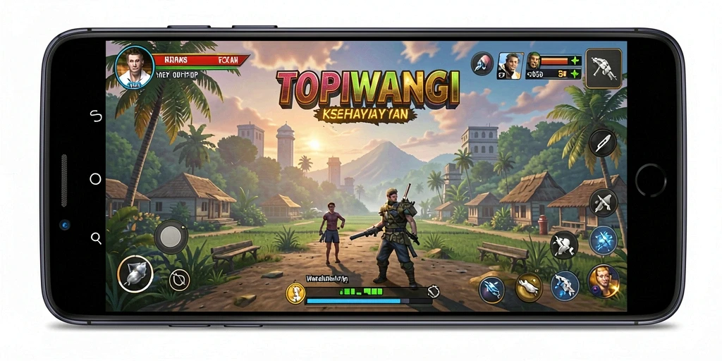Screenshot gameplay TOPIWANGI menampilkan antarmuka yang ramah pengguna.