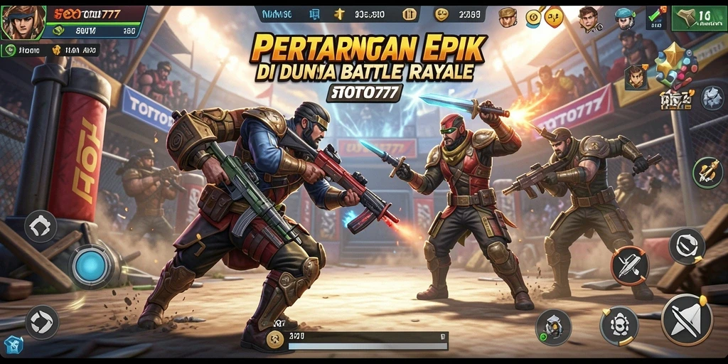 Gameplay intens TOTO777 dengan strategi tim dalam Battle Royale.