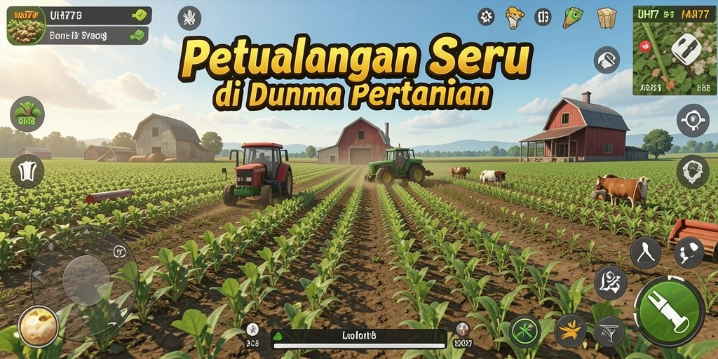 Tampilan gameplay UH77 yang menarik dan penuh warna dalam bertani.