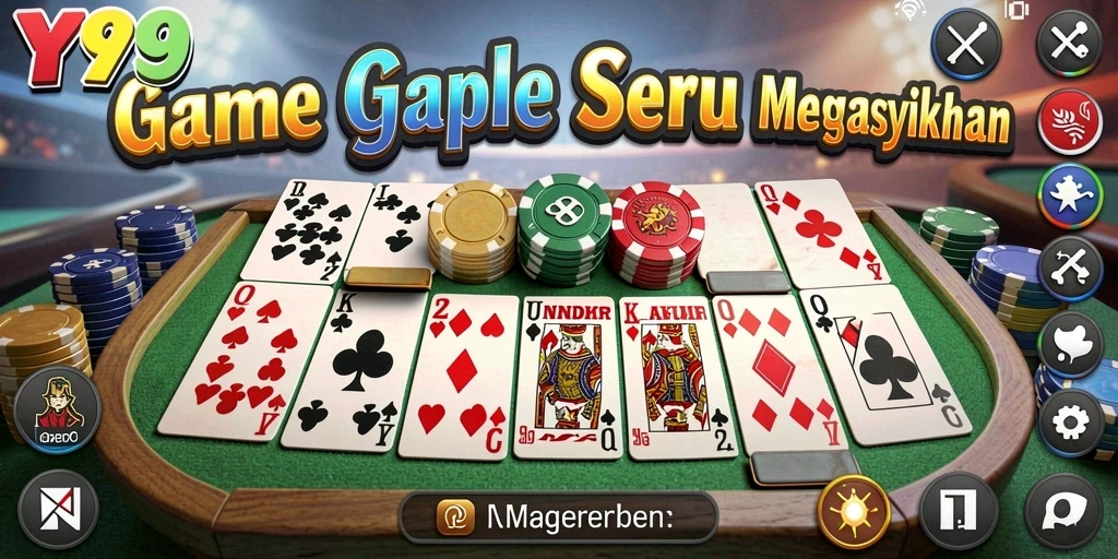 Tampilan gameplay seru permainan Gaple Y89 dengan efek grafis menawan.