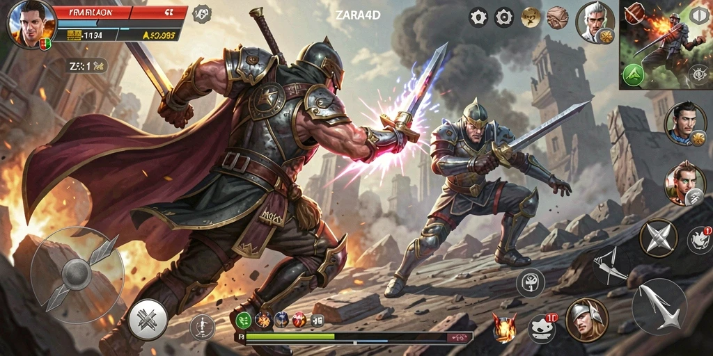 Screenshot ZARA4D menampilkan pertempuran Battle Royale yang seru.
